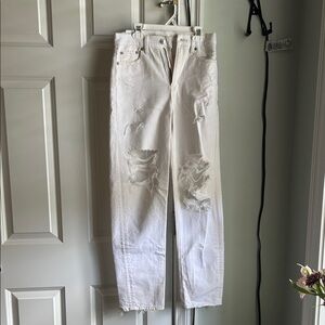 American eagle white highrise baggy straight